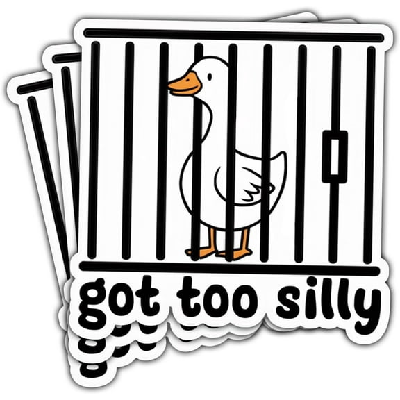 3 Pcs Silly Goose Sticker, Goose Got Too Silly Sticker, Certified Silly Goose Stickers, Silly Bumper Goose Magnet - Funny Vinyl Sticker 3 Inches for Water Bottles Laptop Phone Car Window Helmet