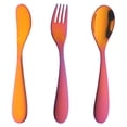 thumbnail image 1 of 3 Pcs Silverware Set,Metal Flatware Cutlery Set,Stainless Steel Spoons and forks Flatware Set,Kitchen Utensils Set,Metal Tableware Eating Utensil Sets for Home,Restaurant,Wedding,Party,(Red,5.83 in), 1 of 8