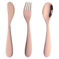 thumbnail image 1 of 3 Pcs Silverware Set,Metal Flatware Cutlery Set,Stainless Steel Spoons and forks Flatware Set,Kitchen Utensils Set,Metal Tableware Eating Utensil Sets for Home,Restaurant,Wedding,Party,(Rose Gold), 1 of 7