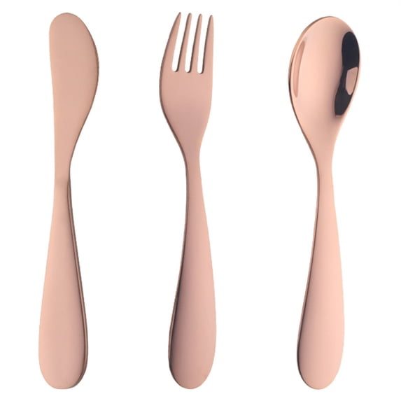 3 Pcs Silverware Set,Metal Flatware Cutlery Set,Stainless Steel Spoons and forks Flatware Set,Kitchen Utensils Set,Metal Tableware Eating Utensil Sets for Home,Restaurant,Wedding,Party,(Rose Gold)