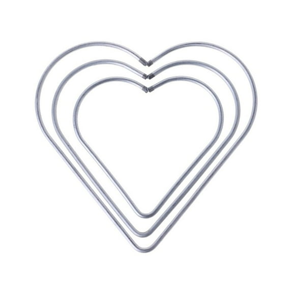 LITINKIMI 3 Pcs Metal Dreamcatcher Ring Silver Heart Shape for Handmade Craft Woman Dress Accessory