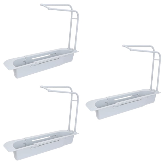 3-Piece Extensible Kitchen Sink Storage Rack with Adjustable Shelf, Counter and Cabinet Organizer for Home
