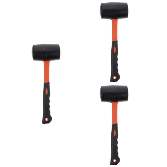 COOPHYA 3-Piece Rubber Mallet Set with Two-Color Fiber Handles, 10.8 x 3.3 Inch Hammer Tool for and Construction