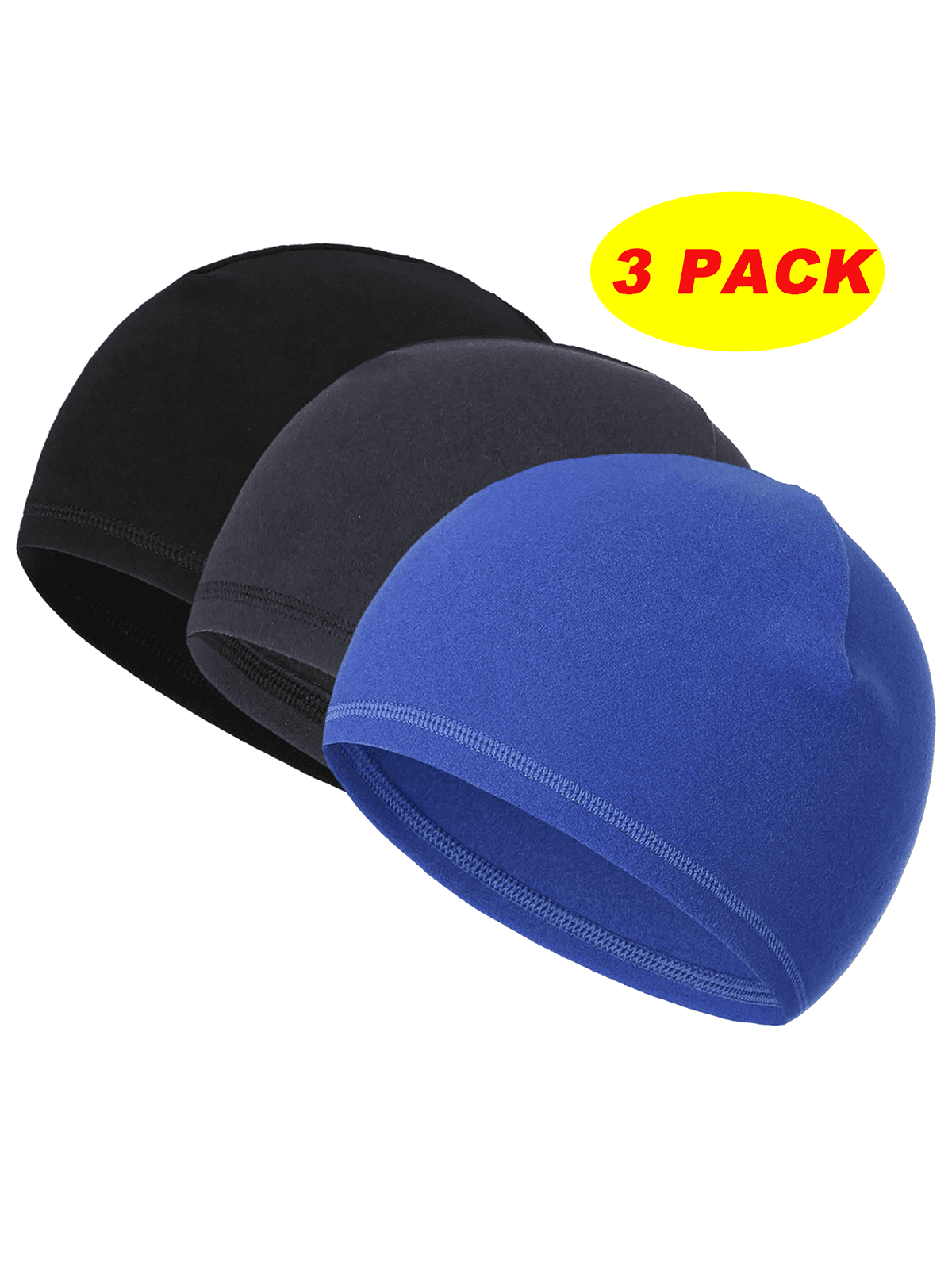 3 Pcs Skull Caps Helmet Liners Winter Beanie Cap,Bicycle Skull Cap for