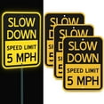 thumbnail image 1 of 3 Pcs Slow Down Speed Limit Safety Signs 16.5 x 12 Inches, Reflective Thickened Aluminum with Ink Rust Resistant UV Protected and Weatherproof Easy Mounting Outdoor Use (15 MPH), 1 of 5