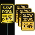 thumbnail image 1 of 3 Pcs Slow Down Speed Limit Safety Signs 16 x 12 Inches, Reflective Thickened Aluminum with Ink Rust Resistant UV Protected and Weatherproof Easy Mounting Outdoor Use (10 MPH), 1 of 5