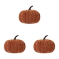 thumbnail image 1 of 3 Pcs Small Velvet Pumpkins, 3.94X3.15" Fall Pumpkin Ornament, Faux Velvet Foam Fabric Pumpkins Decoration, Table Centerpiece Decor, Thanksgiving Decoration, Fall Decor for Wedding Farmhouse, 1 of 3