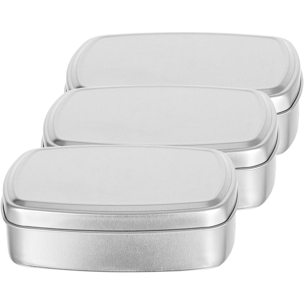 3 Pcs Soap Aluminum Box Small to Go Containers with Lids Empty Cans