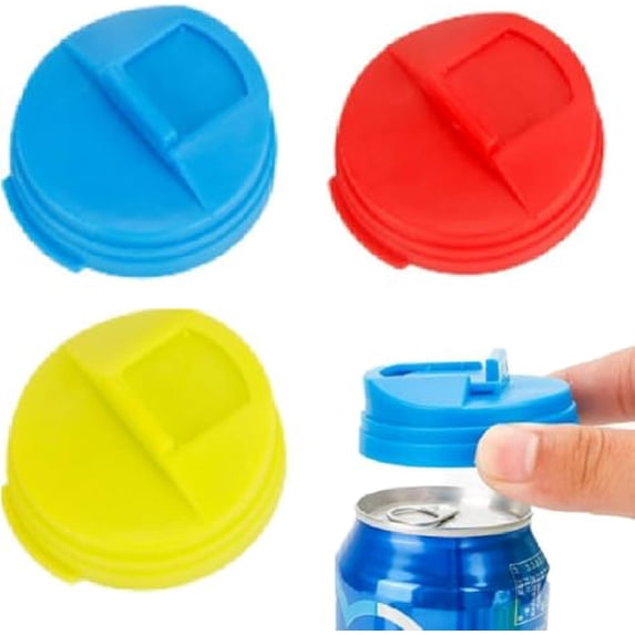 3 Pcs Soda Can Lid Covers,2024 Upgraded Can Covers for Soda Cola Can Covers Round Protector,Lids Reusable Pop For Standard Drink,Beer,Energy Drink Cans,Canning