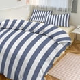 thumbnail image 1 of 3 Pcs Soft Bedding Set, Includes 1 Duvet Cover with Zipper And 2 Pillow Shams,Aesthetic Distant Blue And White Vertical King(102"×90"), 1 of 8