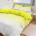 thumbnail image 1 of 3 Pcs Soft Bedding Set, Includes 1 Duvet Cover with Zipper And 2 Pillow Shams,Aesthetic Yellow And White Gradient King(102"×90"), 1 of 8
