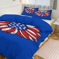thumbnail image 1 of 3 Pcs Soft Bedding Set, Includes 1 Duvet Cover with Zipper And 2 Pillow Shams,American Flag Blue Red White Full(79"×90"), 1 of 8