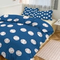 thumbnail image 1 of 3 Pcs Soft Bedding Set, Includes 1 Duvet Cover with Zipper And 2 Pillow Shams,Baseballs - Spring Sports Full(79"×90"), 1 of 8