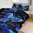 thumbnail image 1 of 3 Pcs Soft Bedding Set, Includes 1 Duvet Cover with Zipper And 2 Pillow Shams,Butterfly Faith Hope Love Queen(90"×90"), 1 of 8