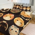 thumbnail image 1 of 3 Pcs Soft Bedding Set, Includes 1 Duvet Cover with Zipper And 2 Pillow,Shams Cartoon Cute Cat King(102"×90"), 1 of 8