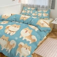 thumbnail image 1 of 3 Pcs Soft Bedding Set, Includes 1 Duvet Cover with Zipper And 2 Pillow,Shams Cartoon Cute Dog Queen(90"×90"), 1 of 8