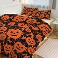 thumbnail image 1 of 3 Pcs Soft Bedding Set, Includes 1 Duvet Cover with Zipper And 2 Pillow Shams,Cartoon Pumpkin Citrus Stem Twin(86"x70"), 1 of 8