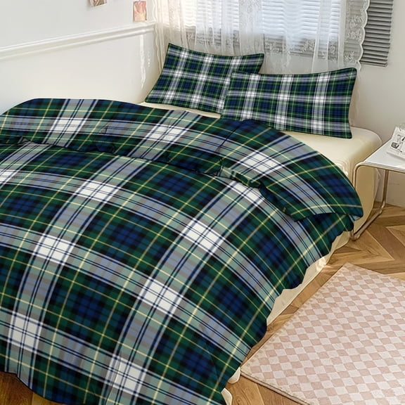 3 Pcs Soft Bedding Set, Includes 1 Duvet Cover with Zipper And 2 Pillow Shams,Clan Gordon Twin(86"x70")