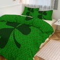 thumbnail image 1 of 3 Pcs Soft Bedding Set, Includes 1 Duvet Cover with Zipper And 2 Pillow Shams,Clover Pattern Queen(90"×90"), 1 of 8