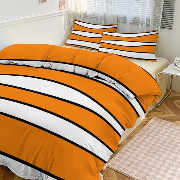 3 Pcs Soft Bedding Set, Includes 1 Duvet Cover with Zipper And 2 Pillow Shams,Clownfish Pattern Full(79"×90")