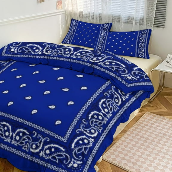3 Pcs Soft Bedding Set, Includes 1 Duvet Cover with Zipper And 2 Pillow Shams,Crip Twin(86"x70")