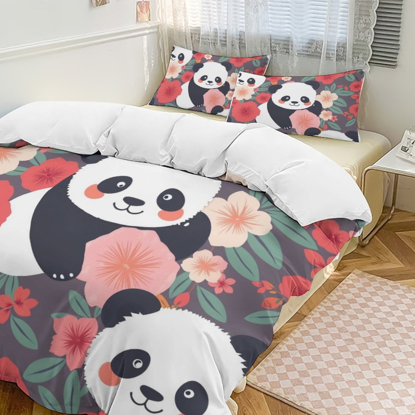 3 Pcs Soft Bedding Set, Includes 1 Duvet Cover with Zipper And 2 Pillow