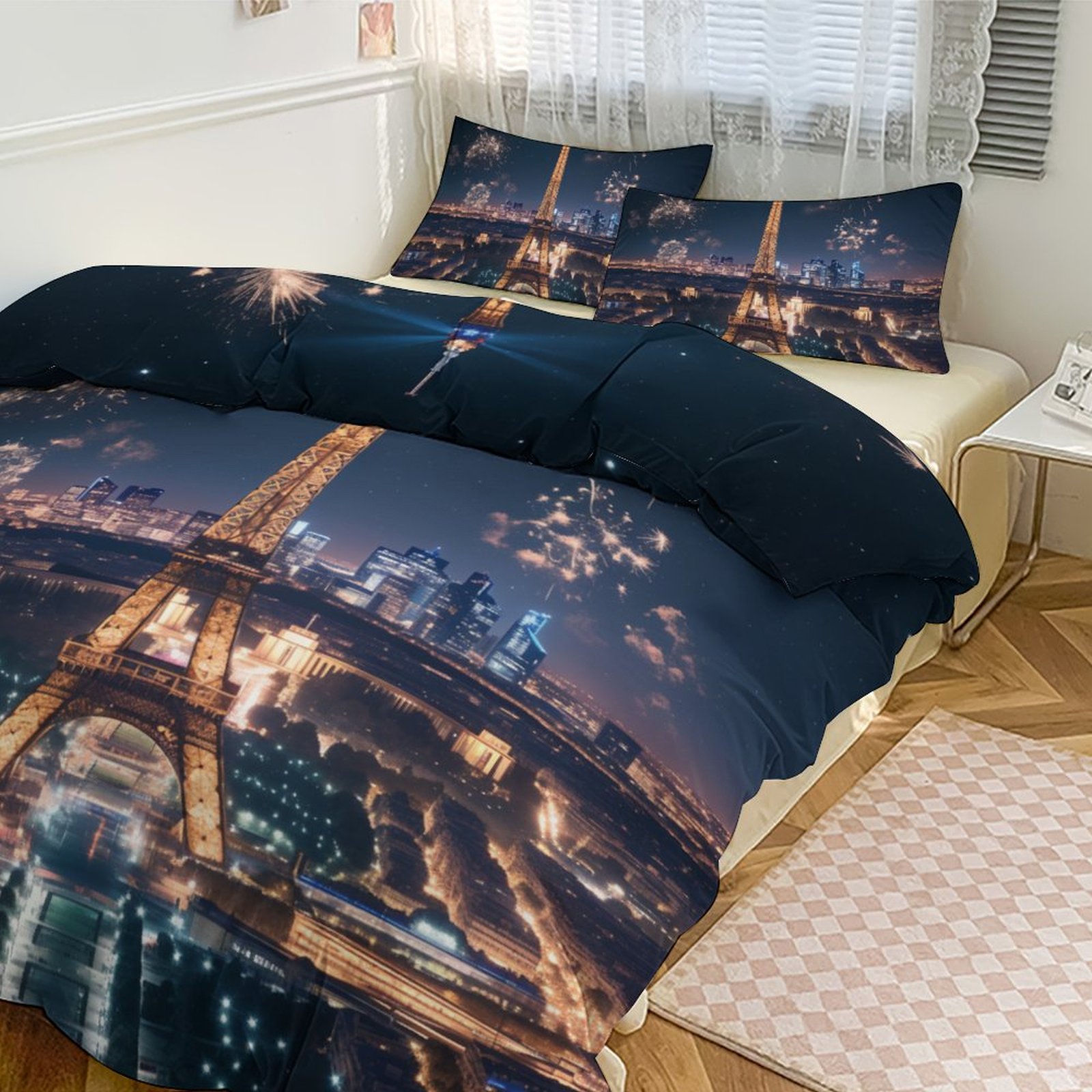 3 Pcs Soft Bedding Set, Includes 1 Duvet Cover with Zipper And 2 Pillow ...