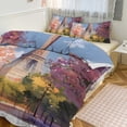 thumbnail image 1 of 3 Pcs Soft Bedding Set, Includes 1 Duvet Cover with Zipper And 2 Pillow,Shams Eiffel Tower King(102"×90"), 1 of 8