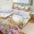 thumbnail image 1 of 3 Pcs Soft Bedding Set, Includes 1 Duvet Cover with Zipper And 2 Pillow,Shams Eiffel Tower Twin(86"x70"), 1 of 8