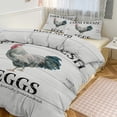 thumbnail image 1 of 3 Pcs Soft Bedding Set, Includes 1 Duvet Cover with Zipper And 2 Pillow Shams,Farm Animal Rooster Rustic Wood Grain Queen(90"×90"), 1 of 8