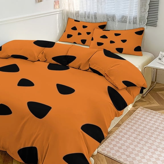 3 Pcs Soft Bedding Set, Includes 1 Duvet Cover with Zipper And 2 Pillow Shams,Flintstones Texture Twin(86"x70")
