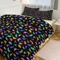 thumbnail image 1 of 3 Pcs Soft Bedding Set, Includes 1 Duvet Cover with Zipper And 2 Pillow Shams,Fun Dinosaur Pattern King(102"×90"), 1 of 8