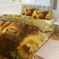thumbnail image 1 of 3 Pcs Soft Bedding Set, Includes 1 Duvet Cover with Zipper And 2 Pillow,Shams Highland Cow with Sunflowers Twin(86"x70"), 1 of 8