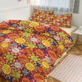 thumbnail image 1 of 3 Pcs Soft Bedding Set, Includes 1 Duvet Cover with Zipper And 2 Pillow Shams,It's A Small World Flowers Full(79"×90"), 1 of 8