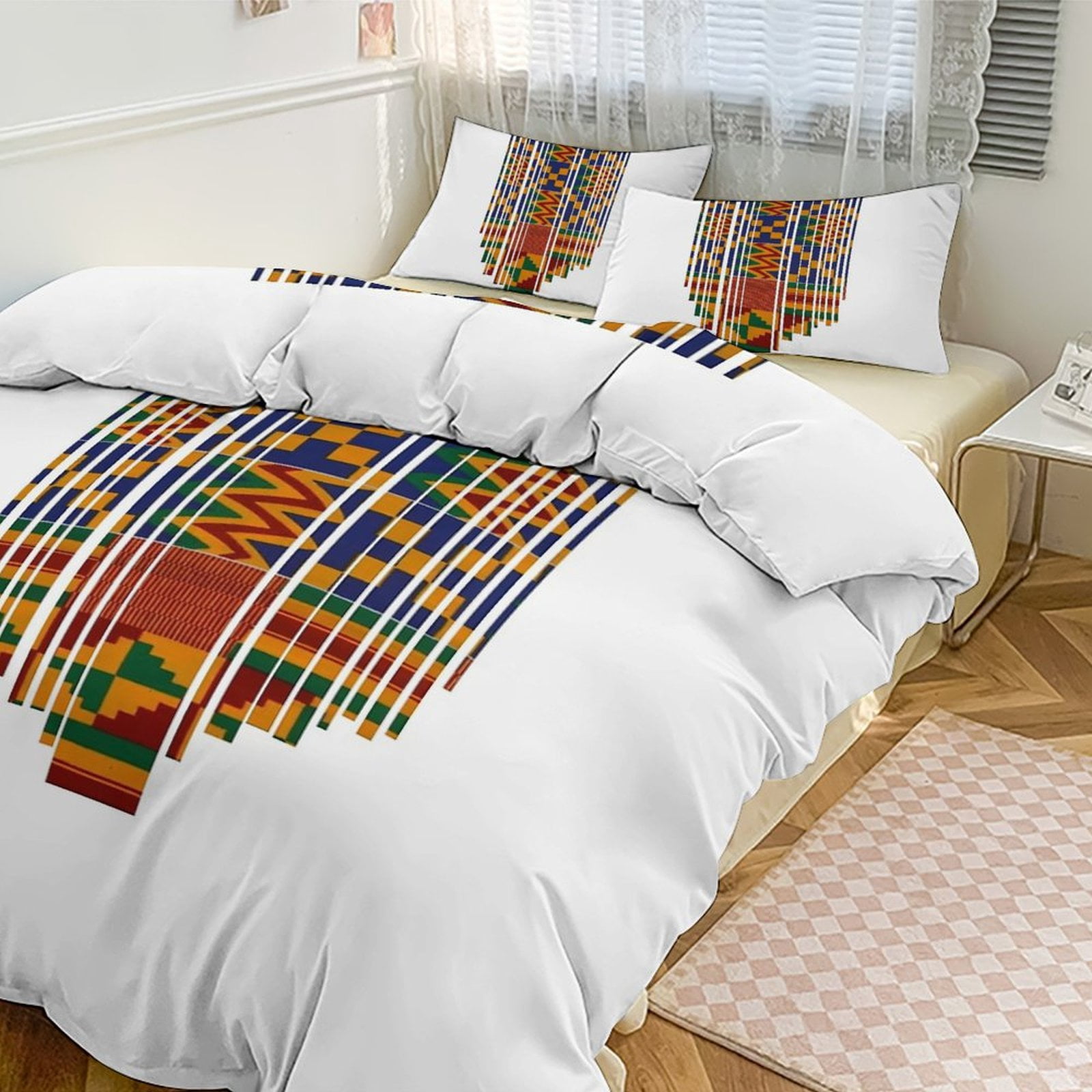African Afro Dashiki Adinkra Kente Pattern Pillow & Duvet Covers Bedding Set