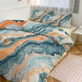 thumbnail image 1 of 3 Pcs Soft Bedding Set, Includes 1 Duvet Cover with Zipper And 2 Pillow,Shams Marble Texture Full(79"×90"), 1 of 8
