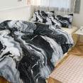 thumbnail image 1 of 3 Pcs Soft Bedding Set, Includes 1 Duvet Cover with Zipper And 2 Pillow Shams,Marble Texture King(102"×90"), 1 of 8
