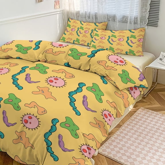 3 Pcs Soft Bedding Set, Includes 1 Duvet Cover with Zipper And 2 Pillow Shams,Miss Frizzle In A Pickle Magic School Bus King(102"×90")