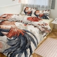 thumbnail image 1 of 3 Pcs Soft Bedding Set, Includes 1 Duvet Cover with Zipper And 2 Pillow,Shams Oil Rooster Full(79"×90"), 1 of 8
