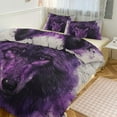 thumbnail image 1 of 3 Pcs Soft Bedding Set, Includes 1 Duvet Cover with Zipper And 2 Pillow,Shams Purple Wolf Twin(86"x70"), 1 of 8