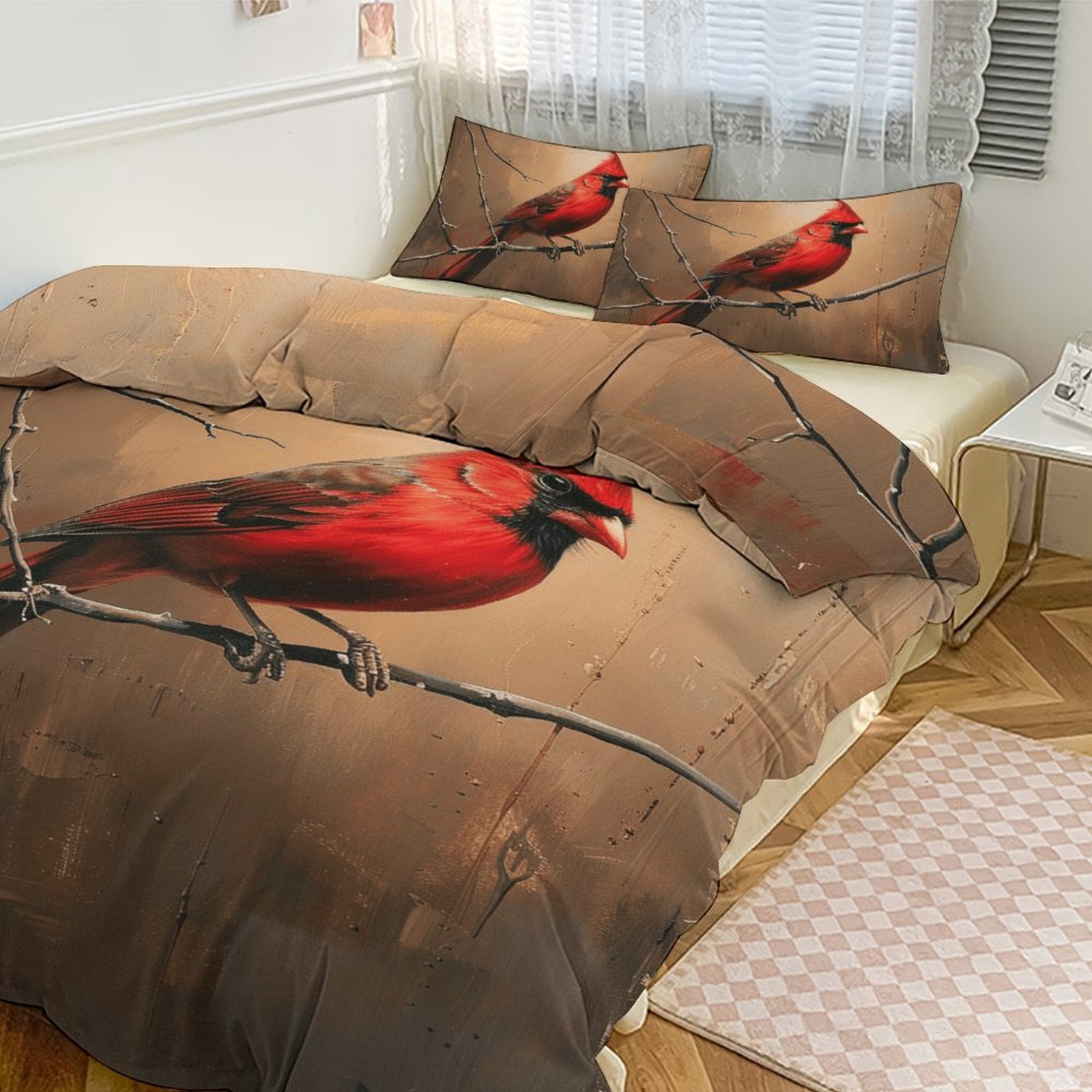 Red Cardinal Bird WJ1607027CL Duvet Cover Set