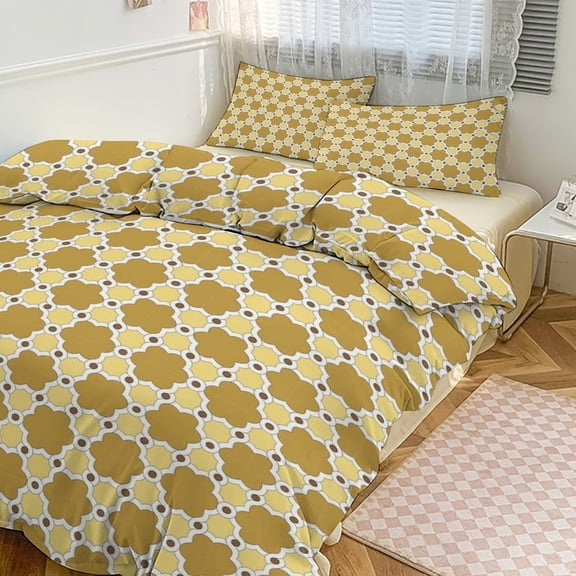 3 Pcs Soft Bedding Set, Includes 1 Duvet Cover with Zipper And 2 Pillow Shams,Spanish Tiles Tiles Inspiration 8 Queen(90"×90")