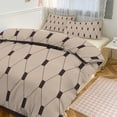 thumbnail image 1 of 3 Pcs Soft Bedding Set, Includes 1 Duvet Cover with Zipper And 2 Pillow Shams,Vintage Brown Tiles Pattern Queen(90"×90"), 1 of 8