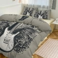 thumbnail image 1 of 3 Pcs Soft Bedding Set, Includes 1 Duvet Cover with Zipper And 2 Pillow,Shams Vintage Guitar With Wings Full(79"×90"), 1 of 8