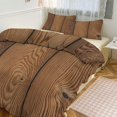 thumbnail image 1 of 3 Pcs Soft Bedding Set, Includes 1 Duvet Cover with Zipper And 2 Pillow Shams,Wood Grain Twin(86"x70"), 1 of 8