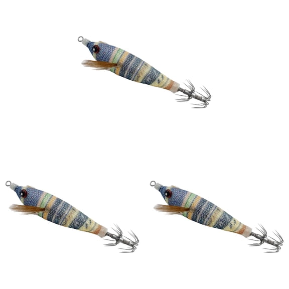 3 Pcs Soft Fishing Lures, Artificial Squid Hook with Natural Floating Position, Soft Squid Baits with Hooks for Saltwater Freshwater, Trout Redfish Bass Fishing Gear, 3.94"