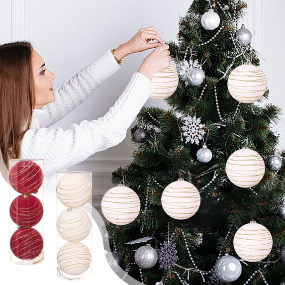 3 Pcs Solive Christmas Balls Ornaments for Christmas Decorations Shatterproof Xmas Tree Decorations Plastic Baubles for Holiday Holiday Wedding Party Decoration