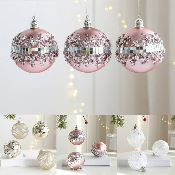 3 Pcs Solive Christmas Balls Ornaments for Xmas Christmas Tree Mini Shatterproof Christmas Tree Decorations Hanging Ball Wedding Party Holiday Decoration