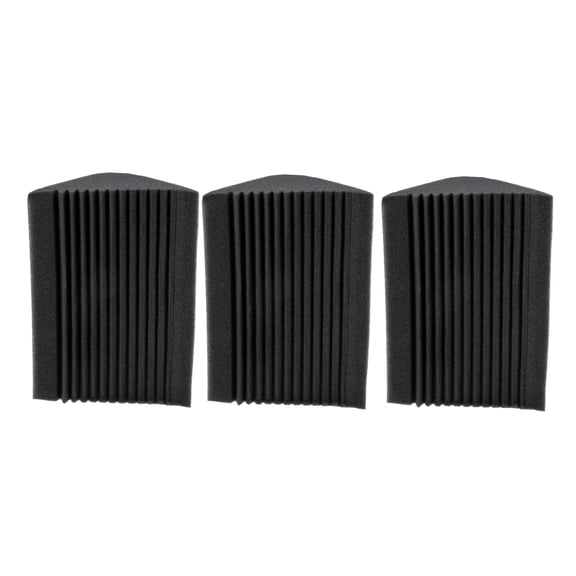 HONITANO 3-Pack Black Acoustic Foam Panels Corner Wedges for Sound Absorption and Noise Reduction