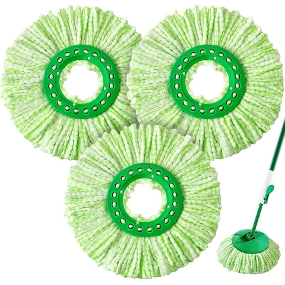 3 Pcs Spin Mop Replacement Heads,Mop Head Replacement for Libman Tornado,Machine Washable Mop Refill Head,Easy to Replace